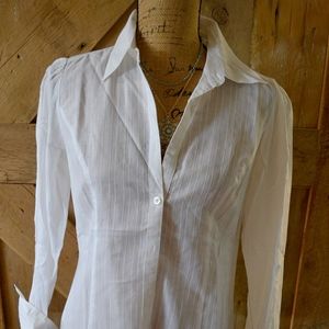 Loft White Button Down Blouse